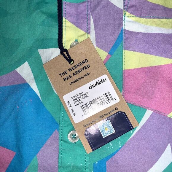 Chubbies Men's Friday Shirt A casual, classic fit button up size L - Picture 6 of 7